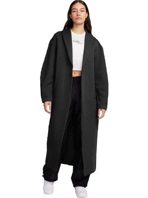 Nike Sportswear Tech Fleece Womens Oversized Duster Jacket Oversize Kadın Uzun Ceket Siyah