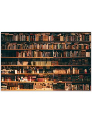 PremiumPort Ahşap Tablo Zengin Kitaplık 25X35 Cm, Şık ve Kullanışlı Dekorasyon