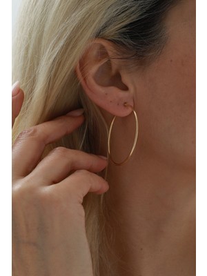 Yavuz Kuyumculuk 14 Ayar Altın Bombe Halka Küpe