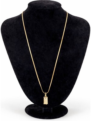 Pangu Külçe Altın Uçlu Italyan Zincir Model Çelik Kolye