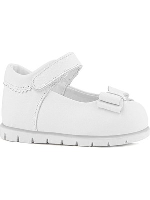 Rakerplus Hakiki Deri Beyaz Kız Bebek Babet Ayakkabı