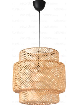 PremiumPort Bambu Avize 50CM, Iskandinav, Modern, Bohem, Rattan Aydınlatma