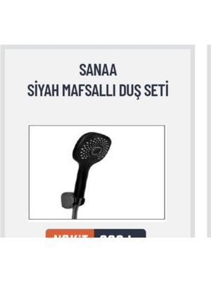 Moda Mix Sana Siyah Mafsallı Duş Seti