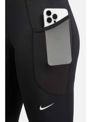 Nike Pro 365 Mide Rise 7/8 Leggings Toparlayıcı Cepli Antrenman Taytı Siyah