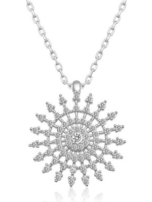 Özcömert Silver Gümüş Güneş Kadın Kolye