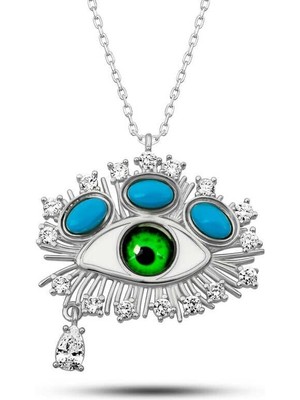 Özcömert Silver Gümüş Gözyaşı Damlası Koruyucu Bakış Kolye