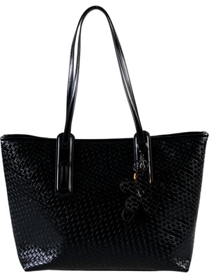 Guja C1078 Kadın Örgü Desenli Büyük Boy Ithal Premium Çanta