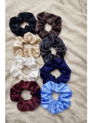 Umut Tekstil Kadın 8 ' Li Saten Saç Lastik Toka Seti