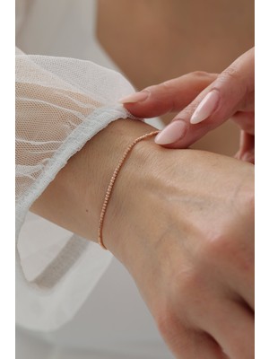 Yavuz Kuyumculuk 14 Ayar Altın Rose Gold Dorika Top Bileklik