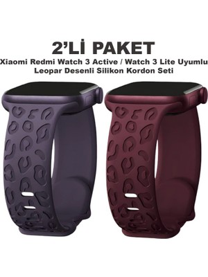 Dexmon Redmi Watch 4/5/6 - Smart Band 9 Pro/8 Pro Uyumlu Leopar Desen Silikon Kordon Seti