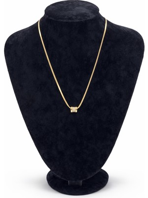 Pangu Altın Renk Minimal Silindir Figürlü Çelik Kolye