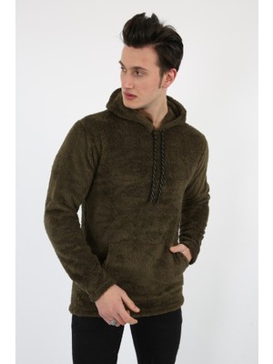 buğrahayalin Kapşonlu Kanguru Cepli Erkek Günlük Pelüş Sweatshirt