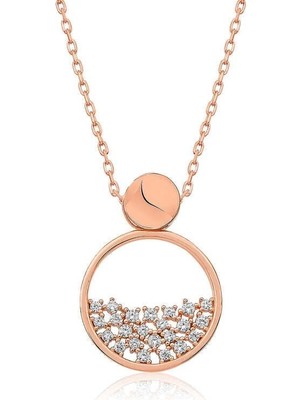 Özcömert Silver Gümüş Rose Çiğ Damlası Bayan Kolye