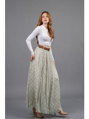 MissVina Tül Şifon Içi Astarlı Maxi Etek 6857