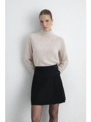 Gusto Yünlü Triko Bluz - Bej