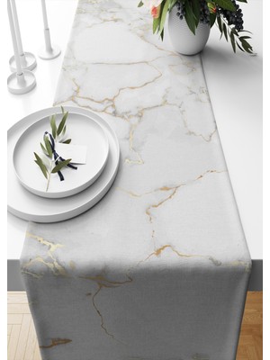 PremiumPort Desenli Süet Dokuma Runner, Ev ve Ofis Dekorasyonu Için Şık Parça