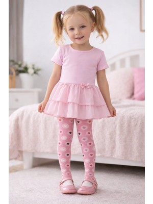 Gigi Giyim Kalpli Kız Çocuk Külotlu Çorap