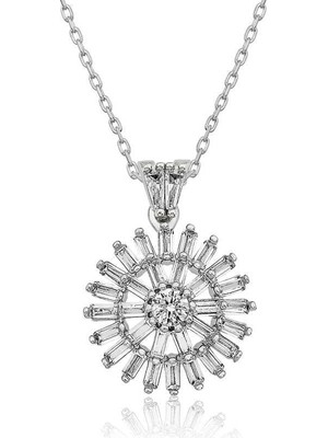 Özcömert Silver Gümüş Baget Taşlı Bayan Kolye