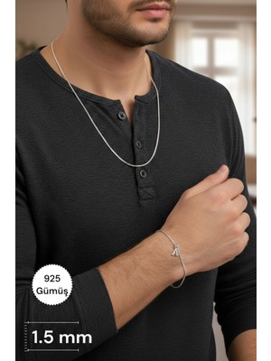 Moda Gümüş 925 Ayar Gümüş Harfli Bileklik Gurmet Kolye Set