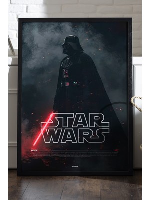 PremiumPort Siyah Ahşap Çerçeveli Star Wars Film Duvar Posteri