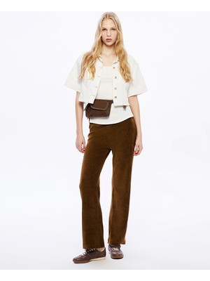 Lc Waikiki Yeni Sezon Beli Lastikli Kadife Kadın Pantolon