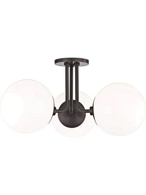 PremiumPort Modern Siyah Marin Model Üçlü Glop Camlı E-Ticaret Avize