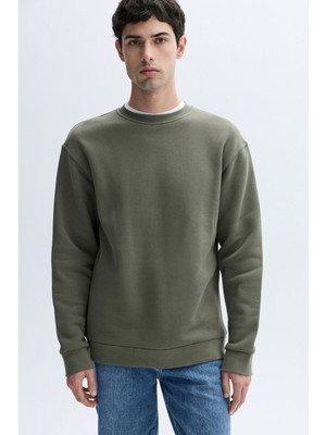 Oversıze Bisiklet Yaka Sweatshırt