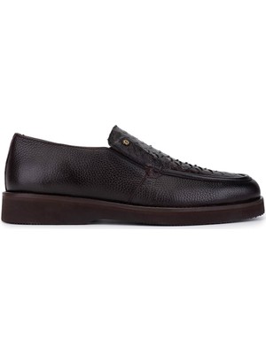 Tamer Tanca Erkek Hakiki Deri Loafer Ayakkabı 1008 3502 Erk Ayk SK25-26 Kahve Dr/yln