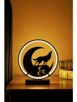 PremiumPort Metal LED Masa Lambası, Türk Motifli Dekoratif Işıklı Gece Lambası