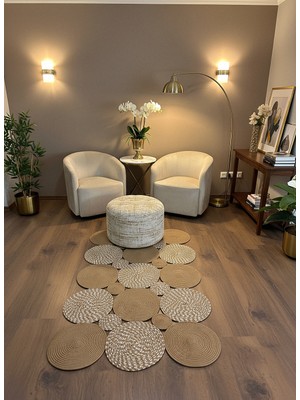 Rose'n Home JÜT-KV310 Elde Dokuma Doğal Jüt Hasır Halı