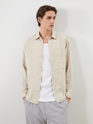 Lc Waikiki Yeni Sezon Regular Fit Uzun Kollu Müslin Erkek Gömlek