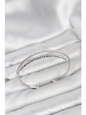 Callerrons Accessories Dorika Model Pirinç Gümüş Renk Kadın Bileklik - EBJ260123W39188