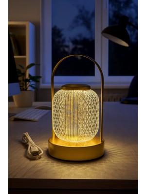 PremiumPort Şarjlı Dokunmatik Kristal Masa Lambası ile Şıklık ve Konfor