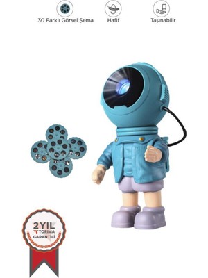 PremiumPort Rüya Gibi Gökyüzü Projektörü, Kumandalı, Mavi Işık, Gece Aydınlatması