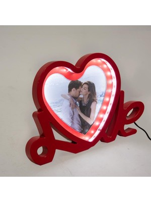 Best Hediye LED Işıklı Love Fotoğraflı Sihirli Ayna