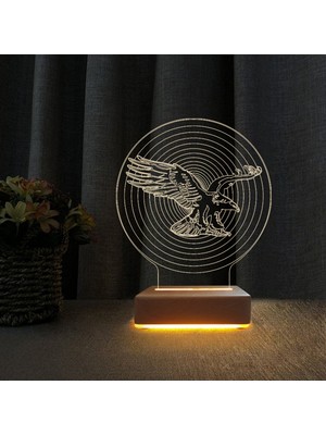 Teknotrust 3D Kara Kartal Gece Lambası Beşiktaş Taraftarlarına Özel Masa Lambası