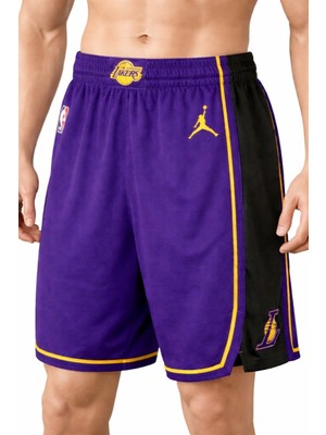 Nike Los Angeles Lakers Statement Edition Swingman Dri Fit Nba Basketball Shorts Erkek Basketbol Şort Mor