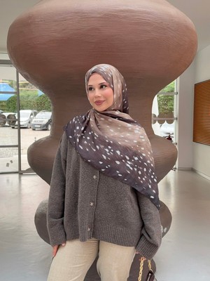 Mira İpek Ceylan Bambi Desenli Pamuk Soft Şal Trend Şal