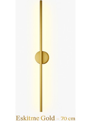 PremiumPort Modern Kablosuz LED Aplik, Gold Eskitme, Tak Çalıştır, Pil Dahil, 70CM
