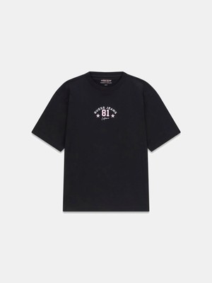 Guess Gj Kısa Kollu Bisiklet Yaka Büyük Beden 81 Yıldız Kadın Siyah T-Shirt W6RI20K8HM0-JBLK