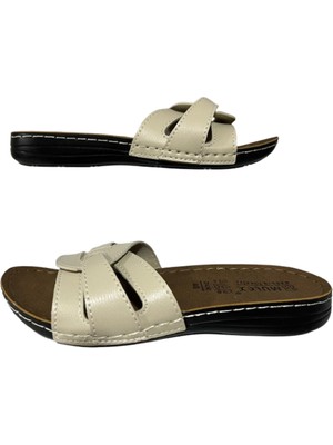 Mulex 2456 Kadın Bej Anatomik Taban Terlik