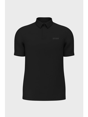 Guess Kısa Kollu Yeni Teknik Esnek Polo Yakalı Erkek Siyah Polo T-Shirt M6RP02KD202-JBLK