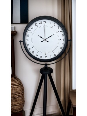 Delta Online Siyah 24 Saat Göstergeli Özel Tasarım Tripod Ayaklı Saat