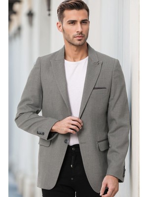 C5058 Dewberry Erkek Ceket-Açık Gri