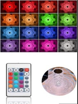 PremiumPort Şarjlı Kristal Dekoratif Masa Lambası, Renk Değişen Romantik LED Işık