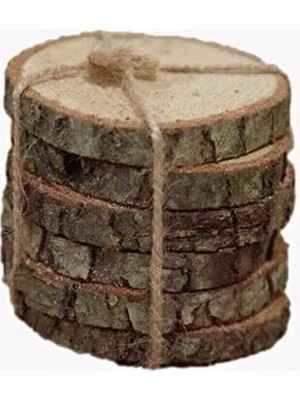 Kuzeylina Doğal Ahşap Kütük Bardak ve Mum Altlığı – 5’li Set