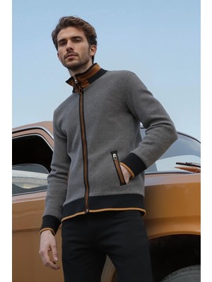 9021 Dewberry Erkek Sweatshırt-Noktalı Siyah