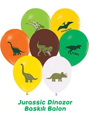 Parti Pera Jurassic Dinozor Baskılı Balon 5 Adet