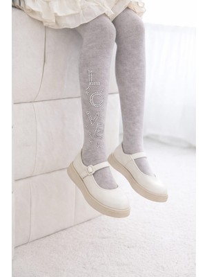 Gigi Giyim Love Işlemeli Kız Çocuk Külotlu Çorap