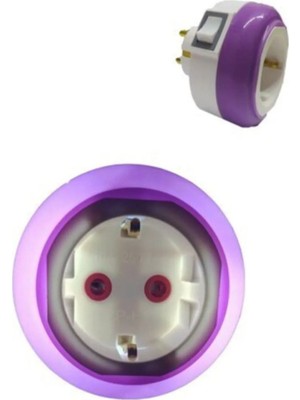PremiumPort Mor Renk Prizli LED Gece Lambası, Anahtarlı Şık ve Kullanışlı Aydınlatma